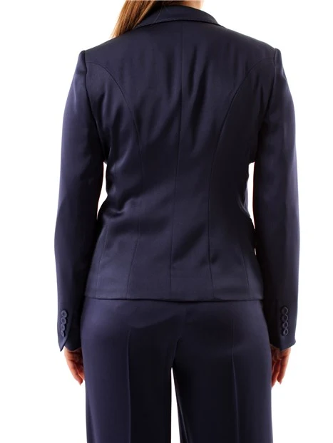 GIACCA BLAZER MONOPETTO SATINATA DONNA BLU NAVY