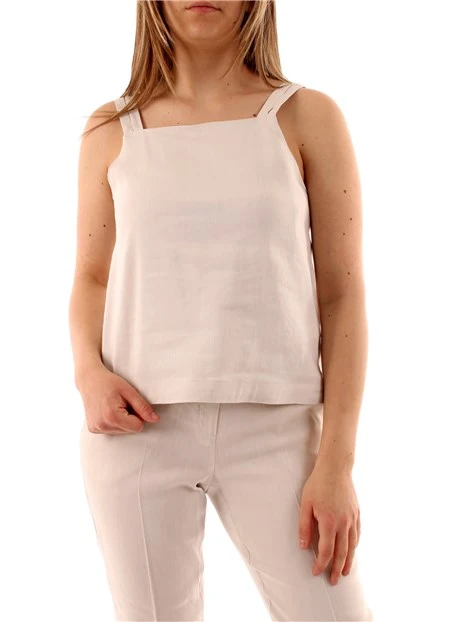 TOP SVASATO MONOCHROME DONNA BEIGE