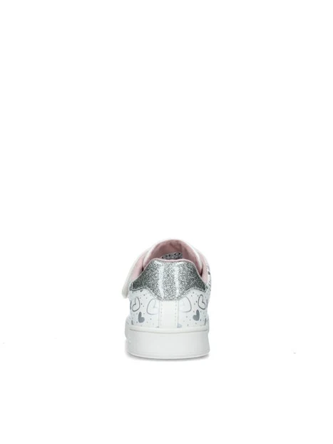 SNEAKERS BASSE ECLYPER CON CUORICINI ARGENTO BAMBINA BIANCO
