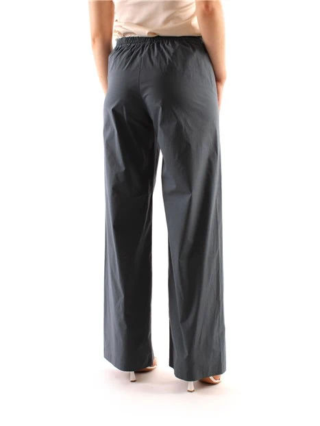 PANTALONI PALAZZO IN PURO COTONE DONNA GRIGIO