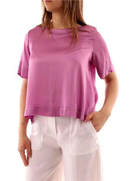 BLUSA IN PURA SETA DONNA LILLA