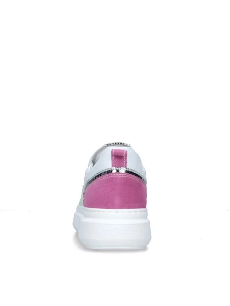 SNEAKERS PLATFORM CON INSERTI MULTICOLORE DONNA BIANCO FUCSIA VERDE