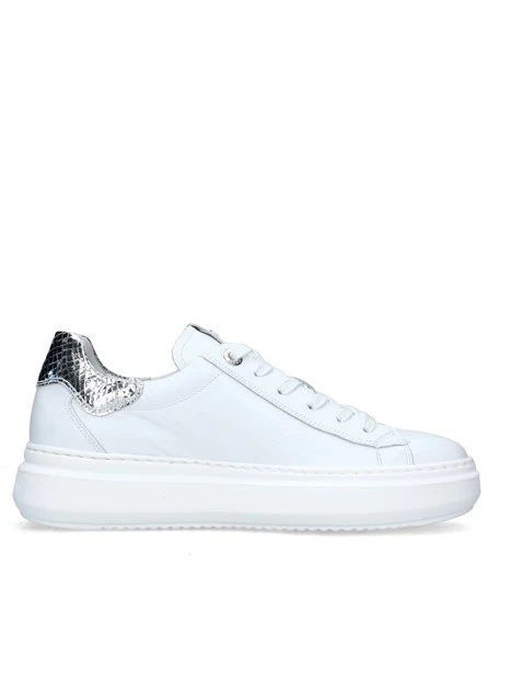 SNEAKERS PLATFORM CON BRILLANTINI DONNA BIANCO ARGENTO