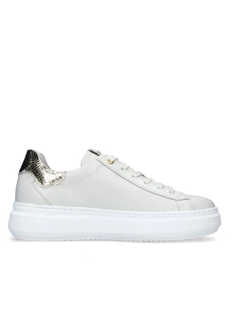 SNEAKERS PLATFORM CON BRILLANTINI DONNA AVORIO