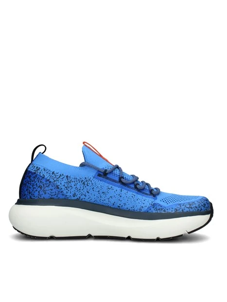 SNEAKERS PLATFORM JUPITER KNIT MULTICOLORE CON INSERTI FLUO UOMO BLU CHIARO