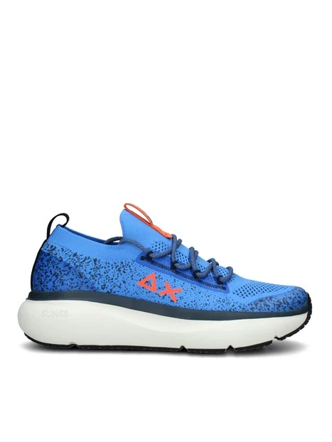 SNEAKERS PLATFORM JUPITER KNIT MULTICOLORE CON INSERTI FLUO UOMO BLU CHIARO