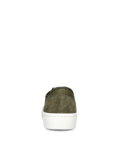 SNEAKERS BASSE STREET CANVAS CON LOGO LATERALE UOMO VERDE MILITARE