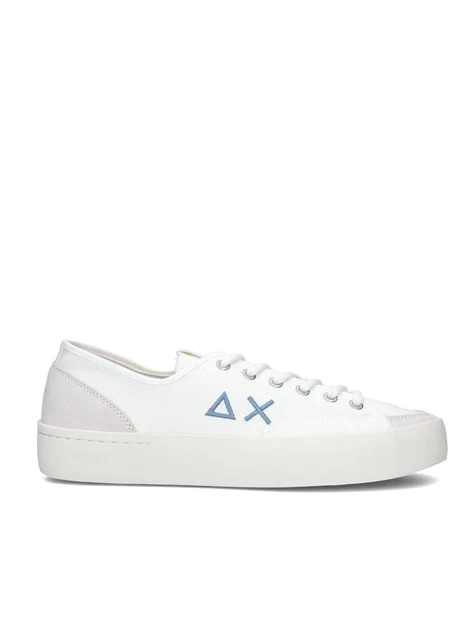 SNEAKERS BASSE STREET CANVAS CON LOGO LATERALE UOMO BIANCO PANNA