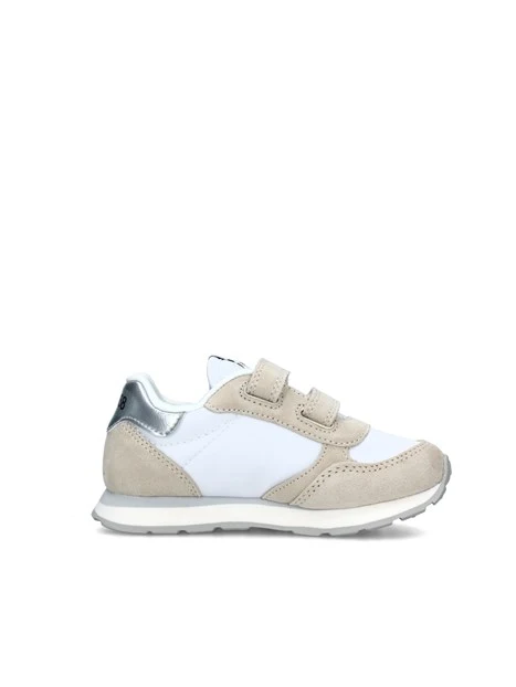 SNEAKERS BASSE ALLY GOLD SILVER CON STRAPPI BAMBINA BIANCO