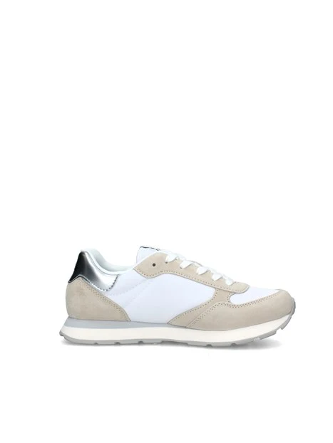 SNEAKERS BASSE ALLY GOLD SILVER BAMBINA BIANCO PANNA