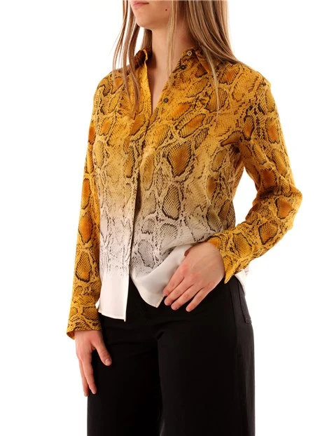 CAMICIA PITONATA CON SFUMATURA DONNA GIALLO