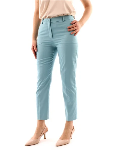 PANTALONI CHINO IN RASO DI COTONE DONNA ACQUA