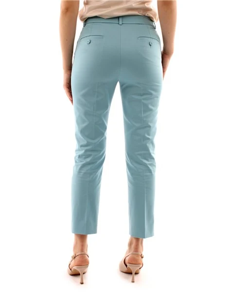 PANTALONI CHINO IN RASO DI COTONE DONNA ACQUA