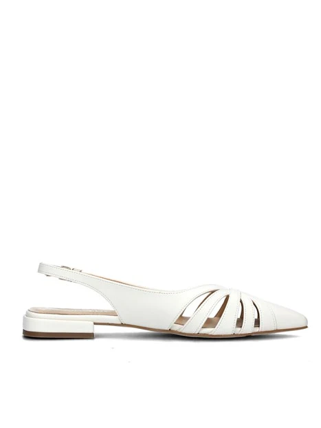 SLINGBACK BASSE RAGNETTO CON SOLETTA IN PELLE DONNA ECRU