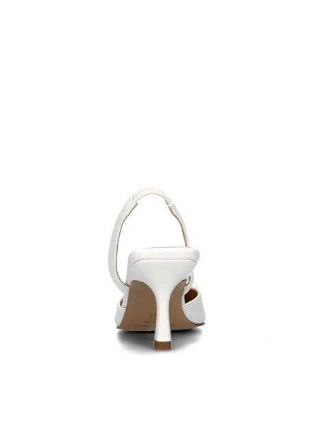 SLINGBACK CON INSERTO E SOLETTA IN PELLE DONNA ECRU