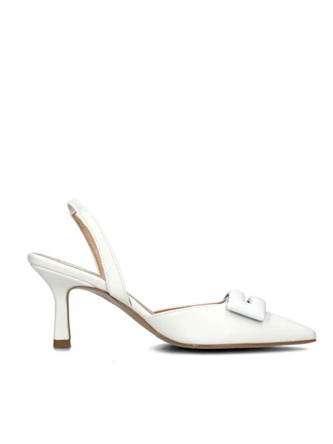 SLINGBACK CON INSERTO E SOLETTA IN PELLE DONNA ECRU