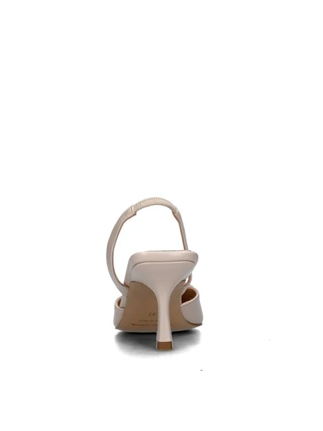 SLINGBACK CON INSERTO E SOLETTA IN PELLE DONNA BEIGE