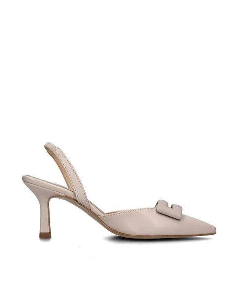 SLINGBACK CON INSERTO E SOLETTA IN PELLE DONNA BEIGE