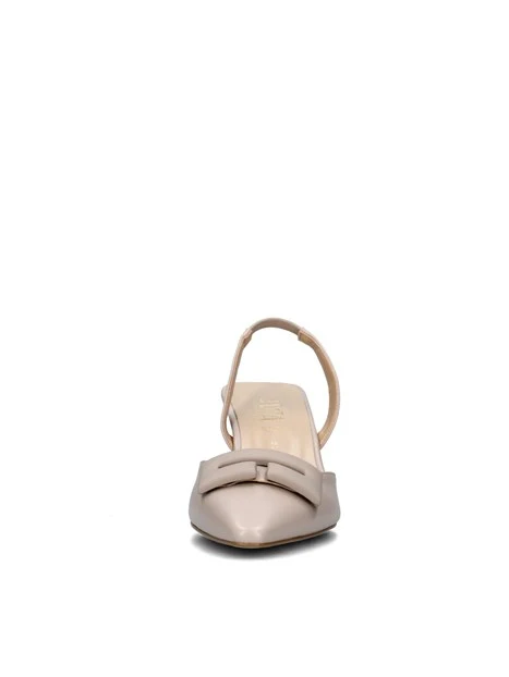 SLINGBACK CON INSERTO E SOLETTA IN PELLE DONNA BEIGE