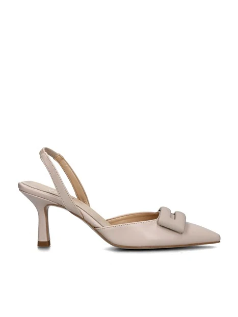 SLINGBACK CON INSERTO E SOLETTA IN PELLE DONNA BEIGE