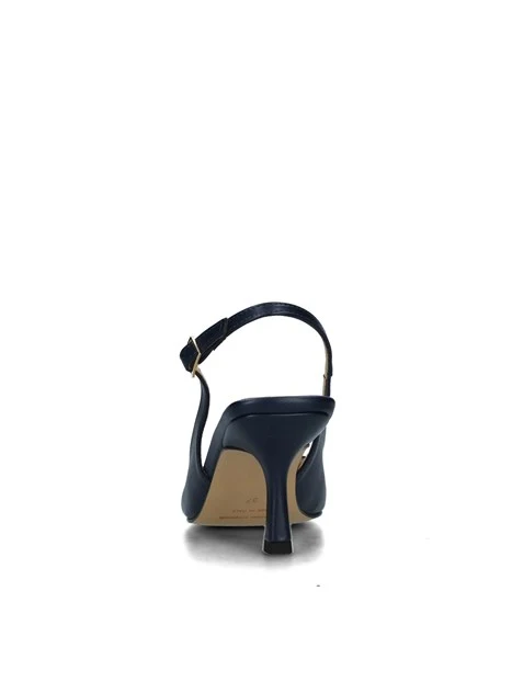 SLINGBACK CON TACCO E SOLETTA IN PELLE DONNA BLU