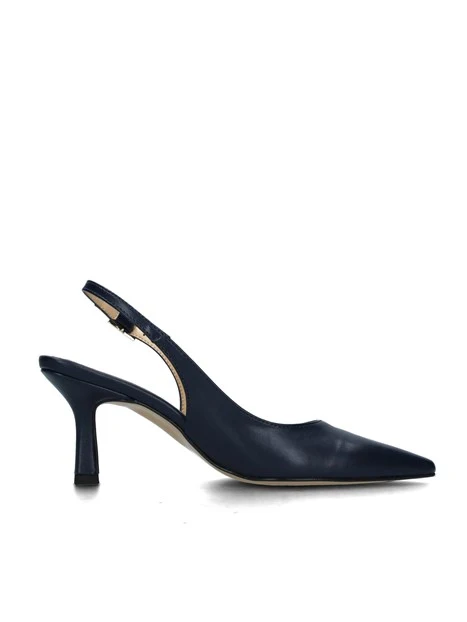 SLINGBACK CON TACCO E SOLETTA IN PELLE DONNA BLU