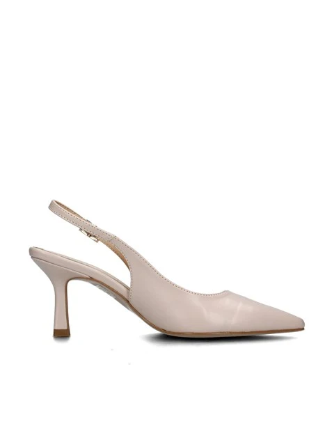 SLINGBACK CON TACCO E SOLETTA IN PELLE DONNA BEIGE