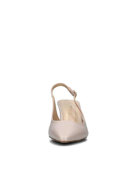 SLINGBACK CON TACCO E SOLETTA IN PELLE DONNA BEIGE