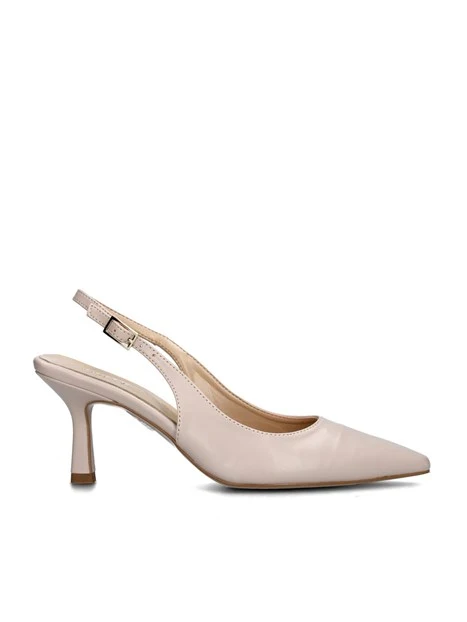 SLINGBACK CON TACCO E SOLETTA IN PELLE DONNA BEIGE