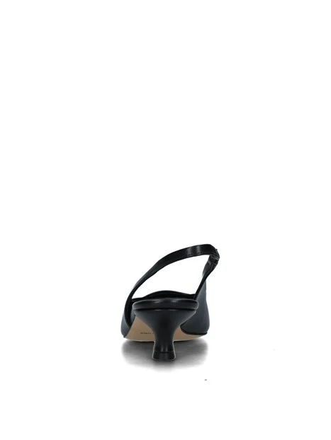 SLINGBACK CON ELASTICO E SOLETTA IN PELLE DONNA NERO