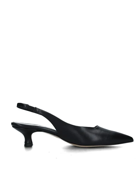 SLINGBACK CON ELASTICO E SOLETTA IN PELLE DONNA NERO