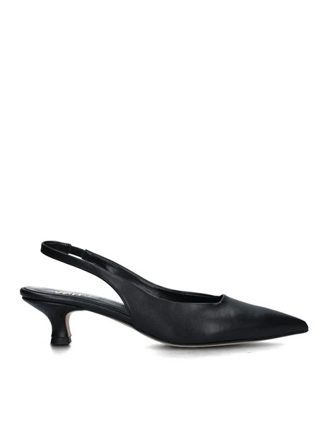 SLINGBACK CON ELASTICO E SOLETTA IN PELLE DONNA NERO