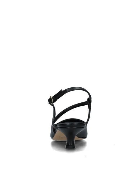 SLINGBACK CON CINTURINO REGOLABILE E SOLETTA IN PELLE DONNA NERO