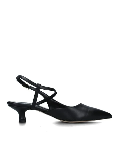 SLINGBACK CON CINTURINO REGOLABILE E SOLETTA IN PELLE DONNA NERO