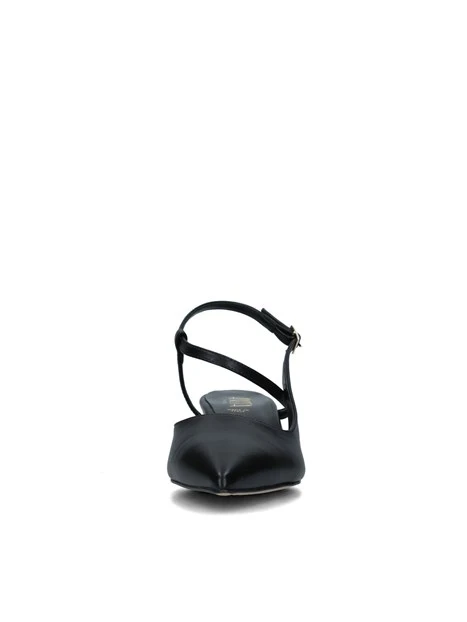 SLINGBACK CON CINTURINO REGOLABILE E SOLETTA IN PELLE DONNA NERO