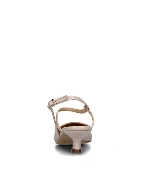 SLINGBACK CON CINTURINO REGOLABILE E SOLETTA IN PELLE DONNA BEIGE