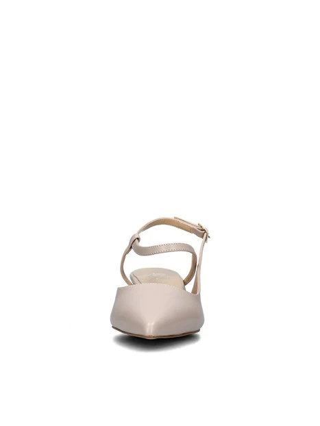 SLINGBACK CON CINTURINO REGOLABILE E SOLETTA IN PELLE DONNA BEIGE