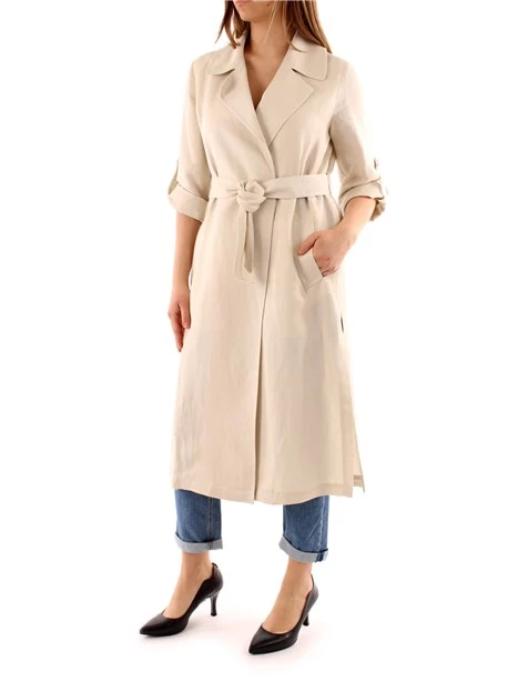 TRENCH MONOCHROME IN MISTO LINO DONNA BEIGE