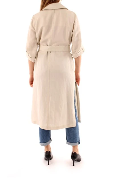 TRENCH MONOCHROME IN MISTO LINO DONNA BEIGE