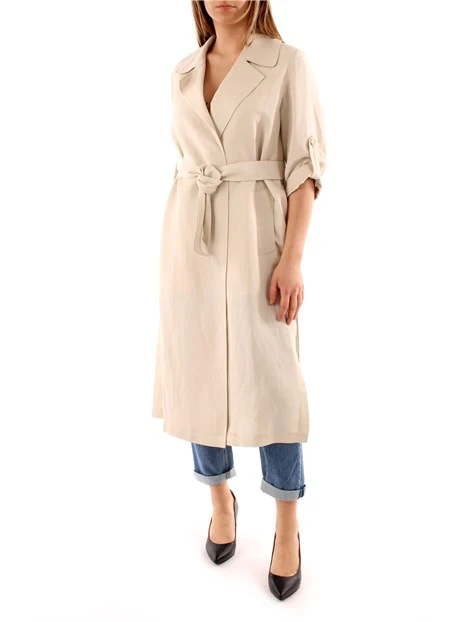 TRENCH MONOCHROME IN MISTO LINO DONNA BEIGE