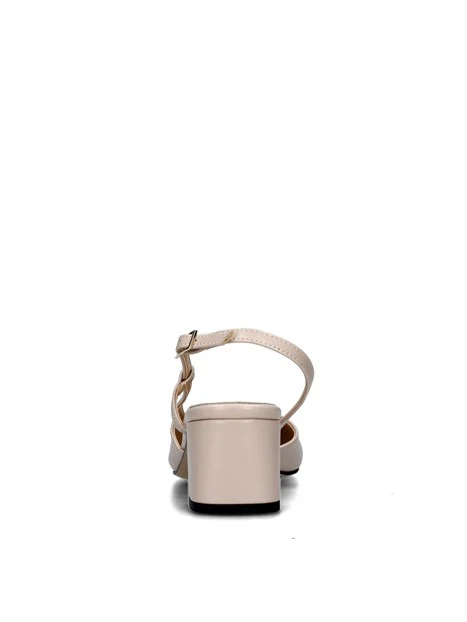 SLINGBACK CON PUNTA COLORATA E SOLETTA IN PELLE DONNA BEIGE NERO