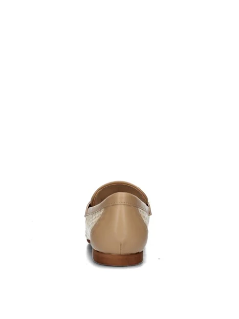 MOCASSINI CON TRAMA A INTRECCIO DONNA BEIGE