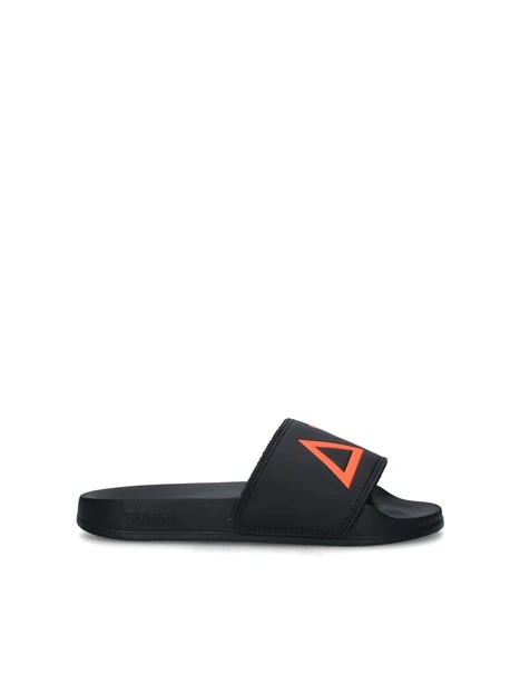 SANDALI MARE CON LOGO BAMBINO NERO ARANCIO