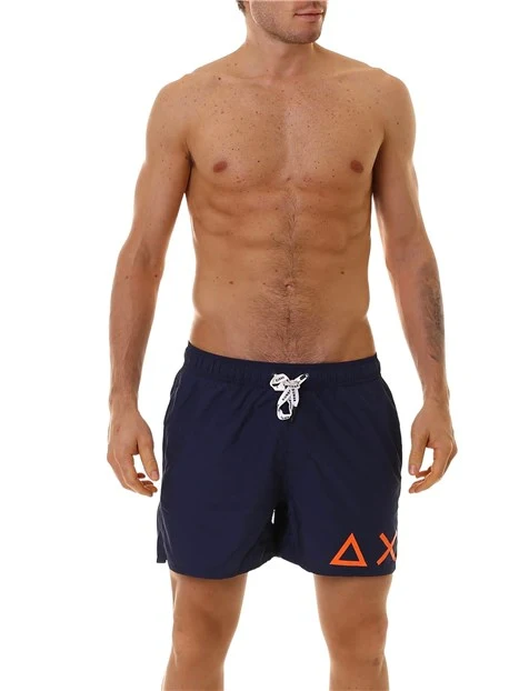 COSTUME A BOXER CON LOGO UOMO BLU