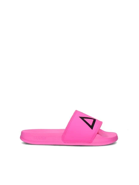 SANDALI MARE CON LOGO BAMBINA FUCSIA NERO