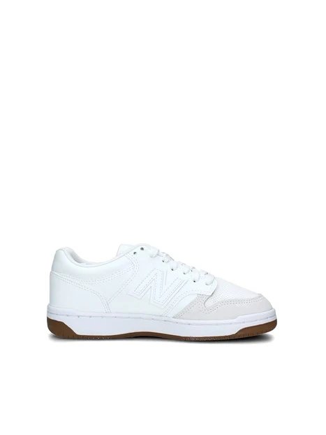 SNEAKERS BASSE 480 CON INSERTI SCAMOSCIATI BEIGE UNISEX BAMBINO BIANCO