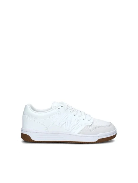 SNEAKERS BASSE 480 CON INSERTI SCAMOSCIATI BEIGE UNISEX BAMBINO BIANCO