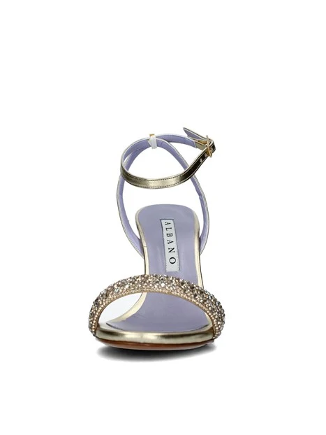 SANDALI TACCO ALTO CON STRASS DONNA ORO