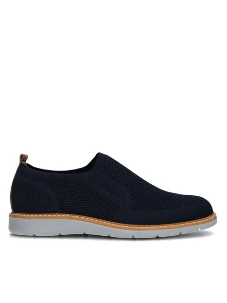 SNEAKERS SLIP ON IN MAGLIA CON IMPUNTURE UOMO BLU