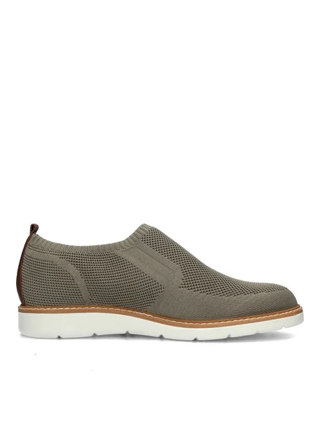 SNEAKERS SLIP ON IN MAGLIA CON IMPUNTURE UOMO BEIGE